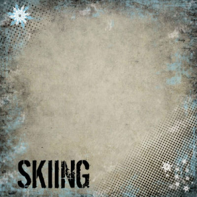 Stamping Station - Skiing Antique Paper